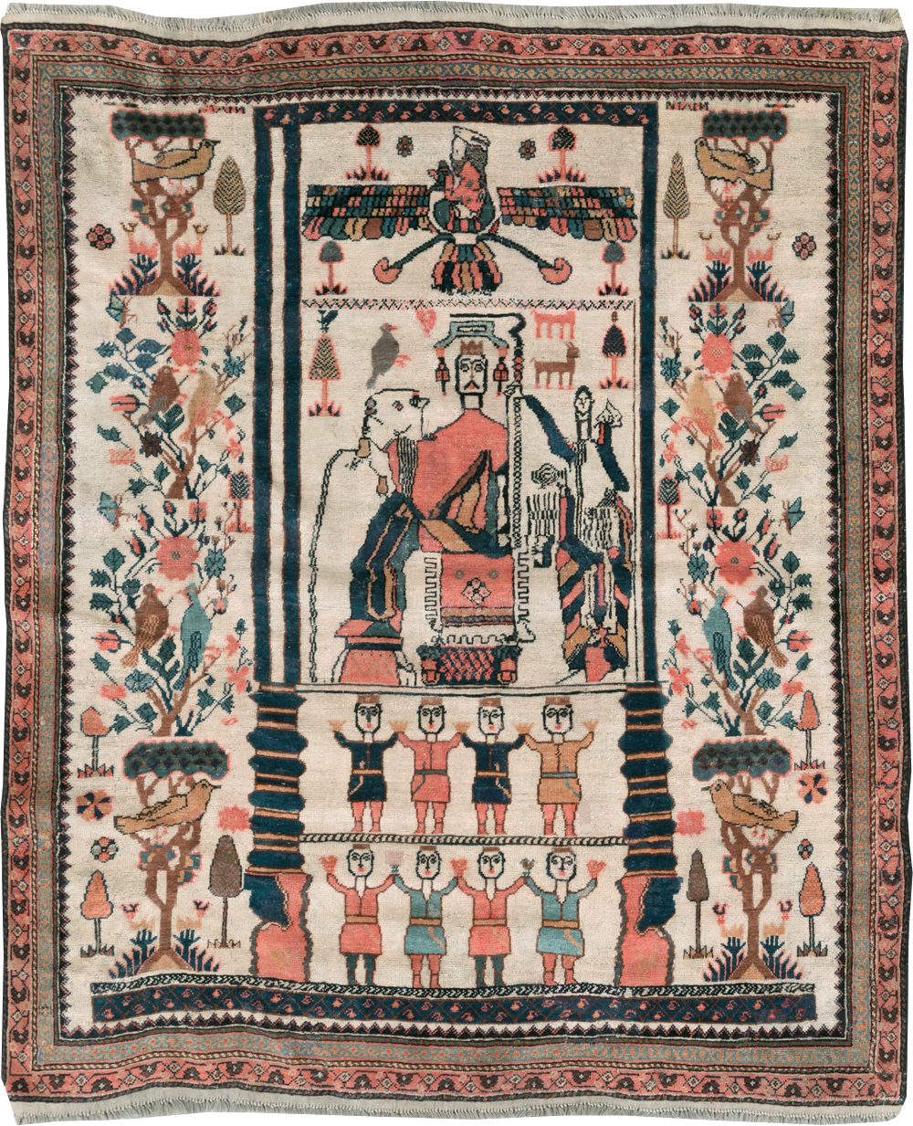 Antique Persian Afshar Rug, No.25125 - Staging