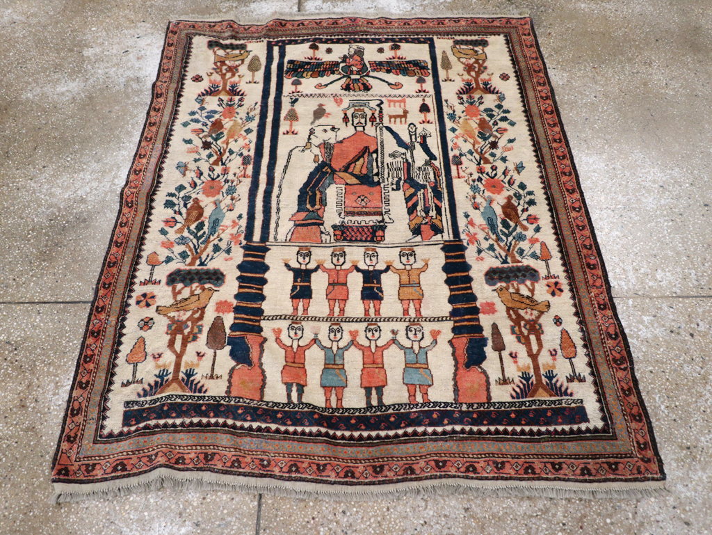 Antique Persian Afshar Rug, No.25125 - Staging
