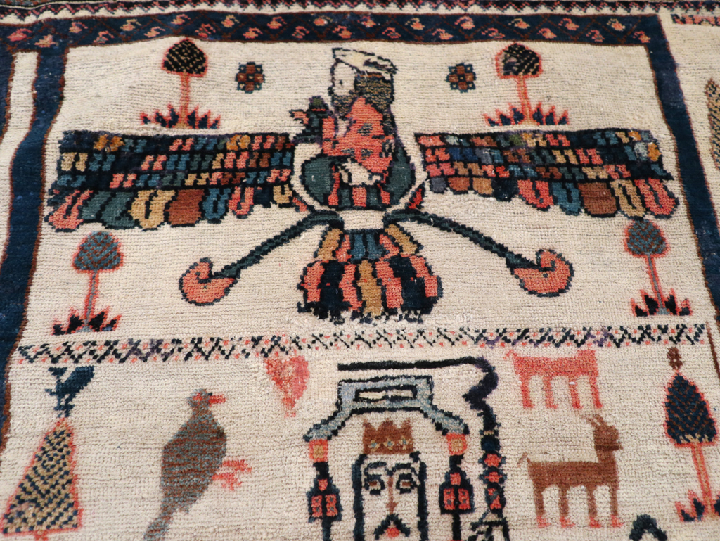 Antique Persian Afshar Rug, No.25125 - Staging