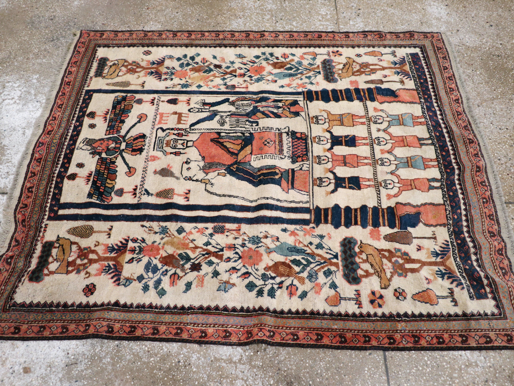 Antique Persian Afshar Rug, No.25125 - Staging