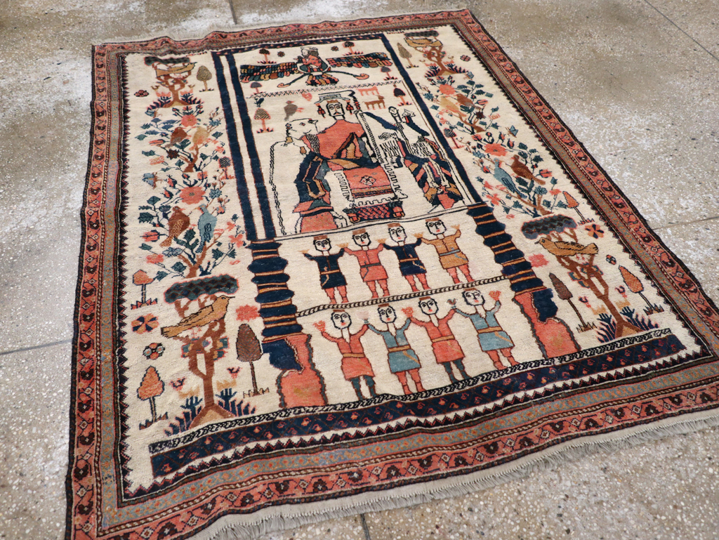Antique Persian Afshar Rug, No.25125 - Staging