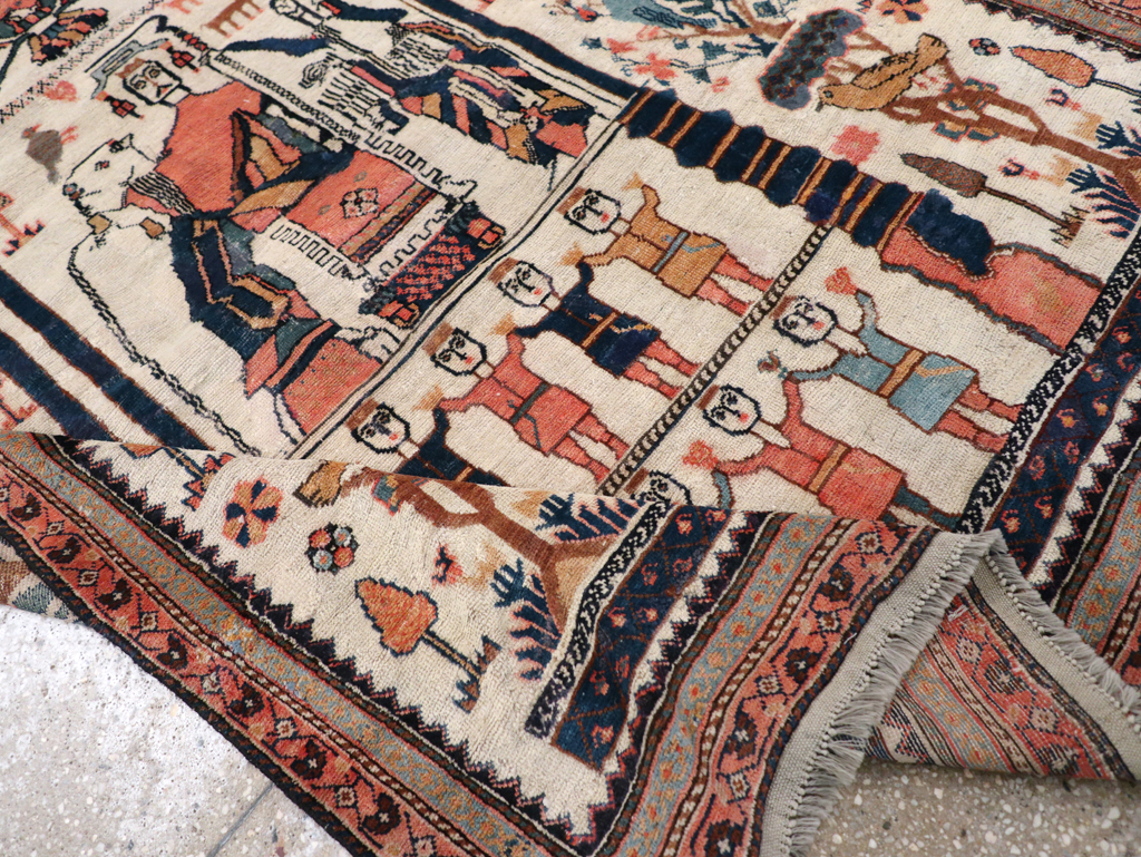 Antique Persian Afshar Rug, No.25125 - Staging