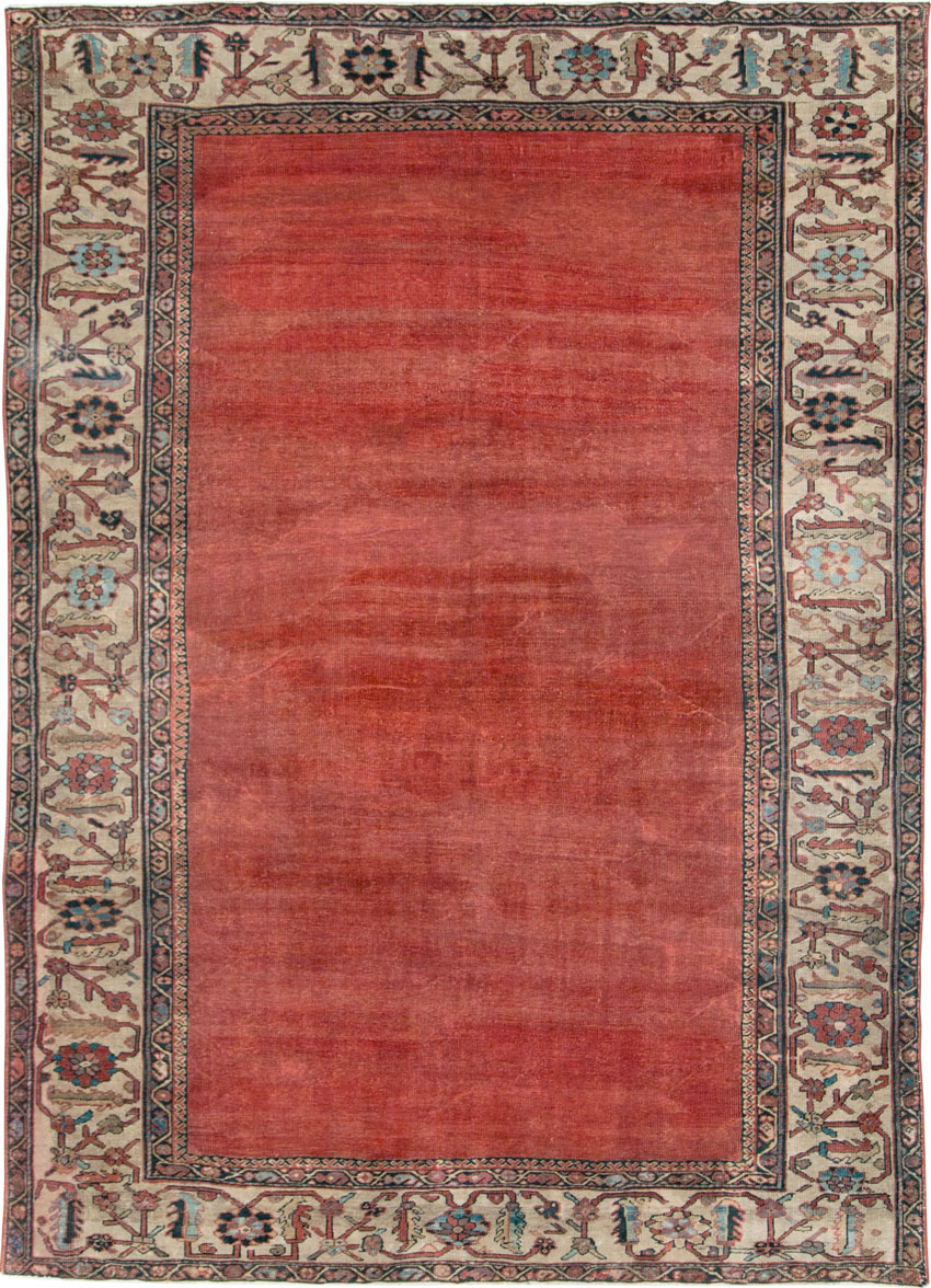 Antique Persian Mahal Small Room Size Carpet, No.25129 - Staging