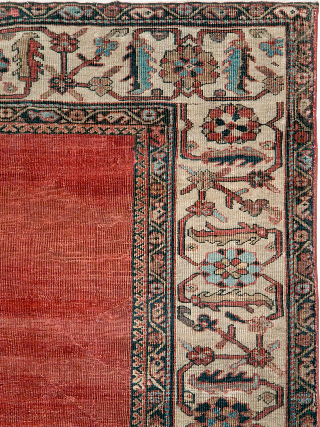 Antique Persian Mahal Small Room Size Carpet, No.25129 - Staging