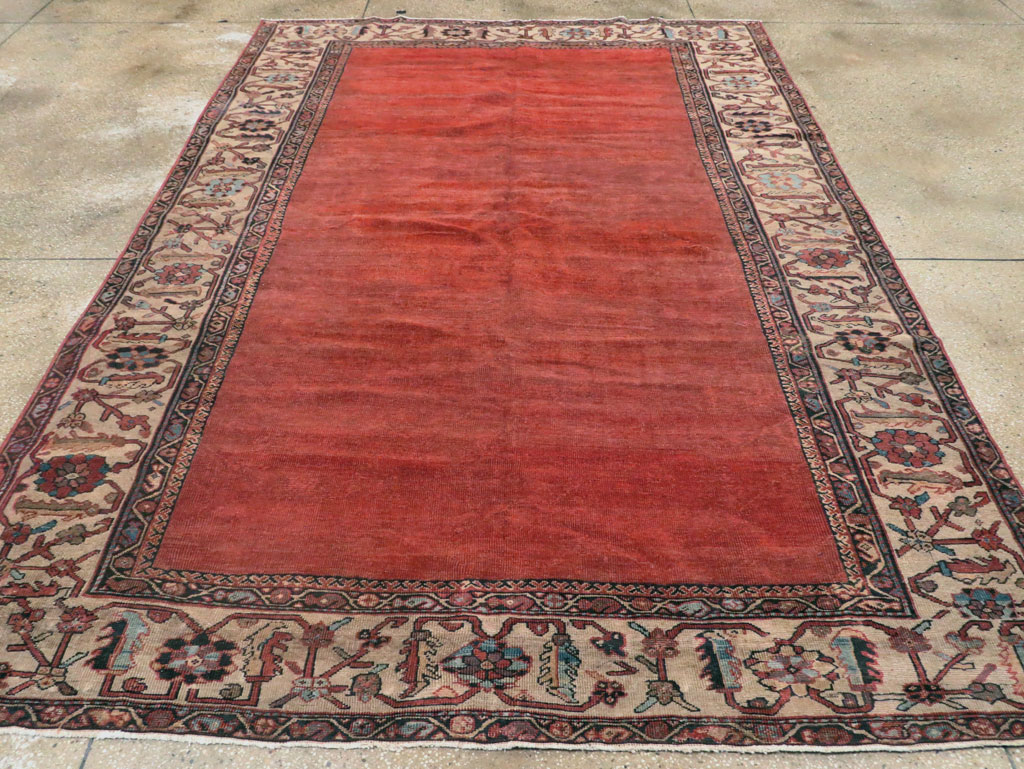 Antique Persian Mahal Small Room Size Carpet, No.25129 - Staging