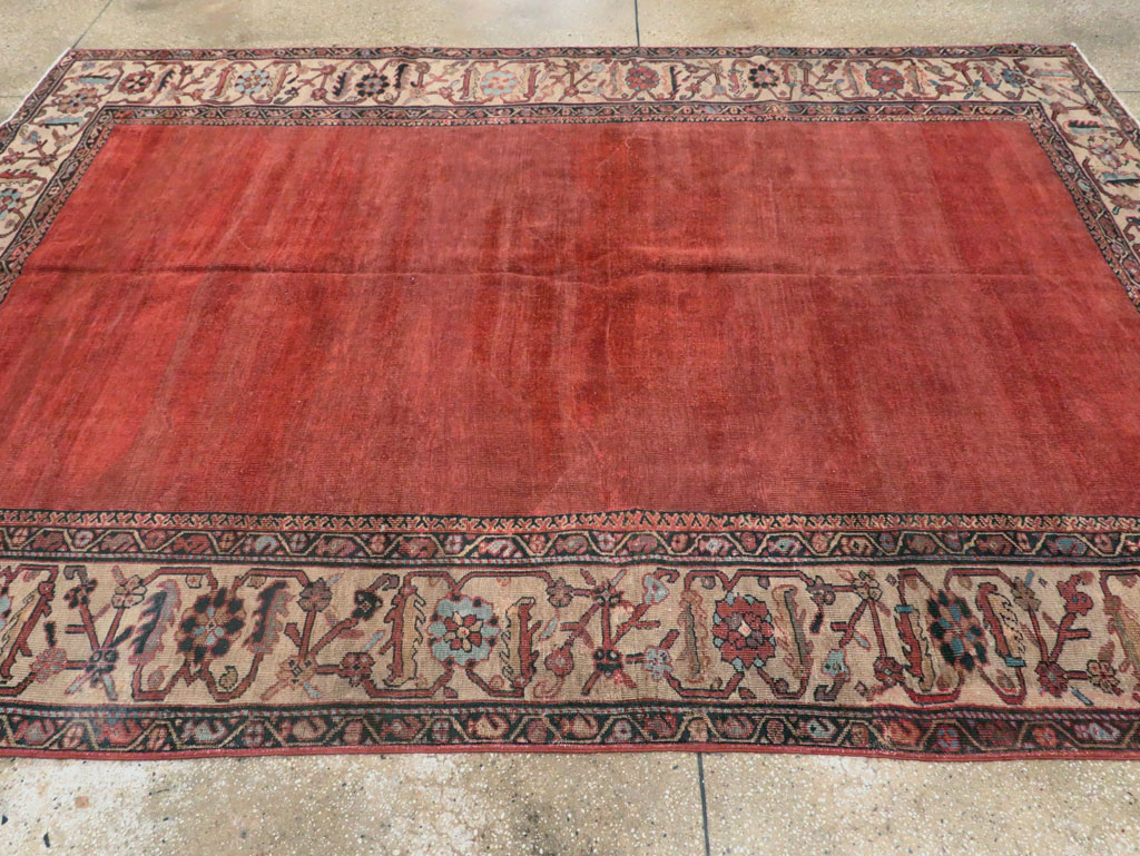 Antique Persian Mahal Small Room Size Carpet, No.25129 - Staging