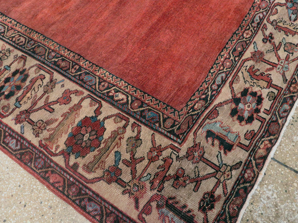 Antique Persian Mahal Small Room Size Carpet, No.25129 - Staging