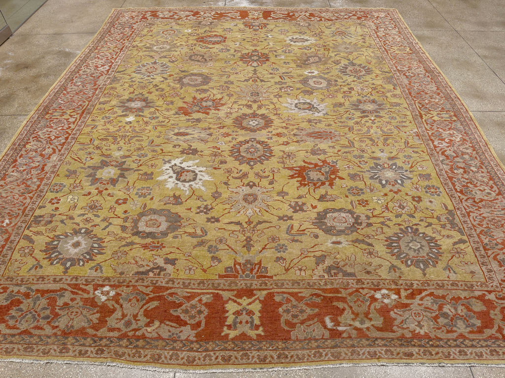 Antique Persian Mahal Large Carpet, No.25131 - Staging