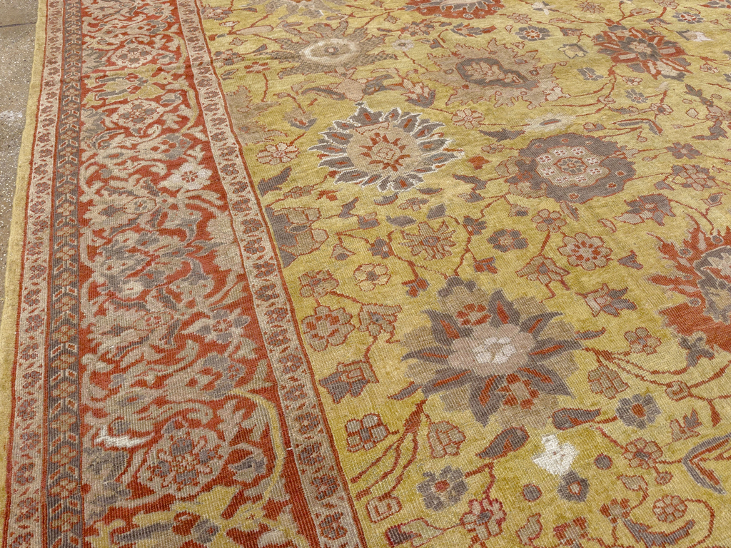 Antique Persian Mahal Large Carpet, No.25131 - Staging
