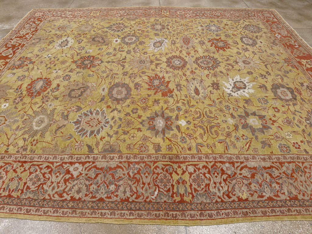 Antique Persian Mahal Large Carpet, No.25131 - Staging