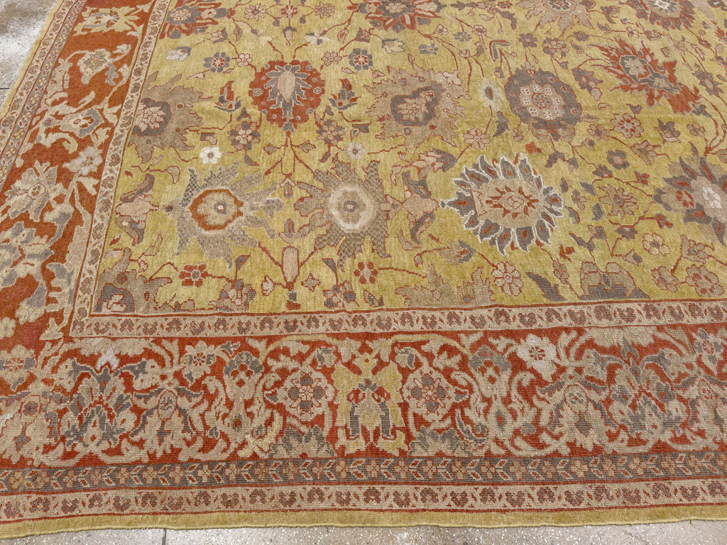 Antique Persian Mahal Large Carpet, No.25131 - Staging