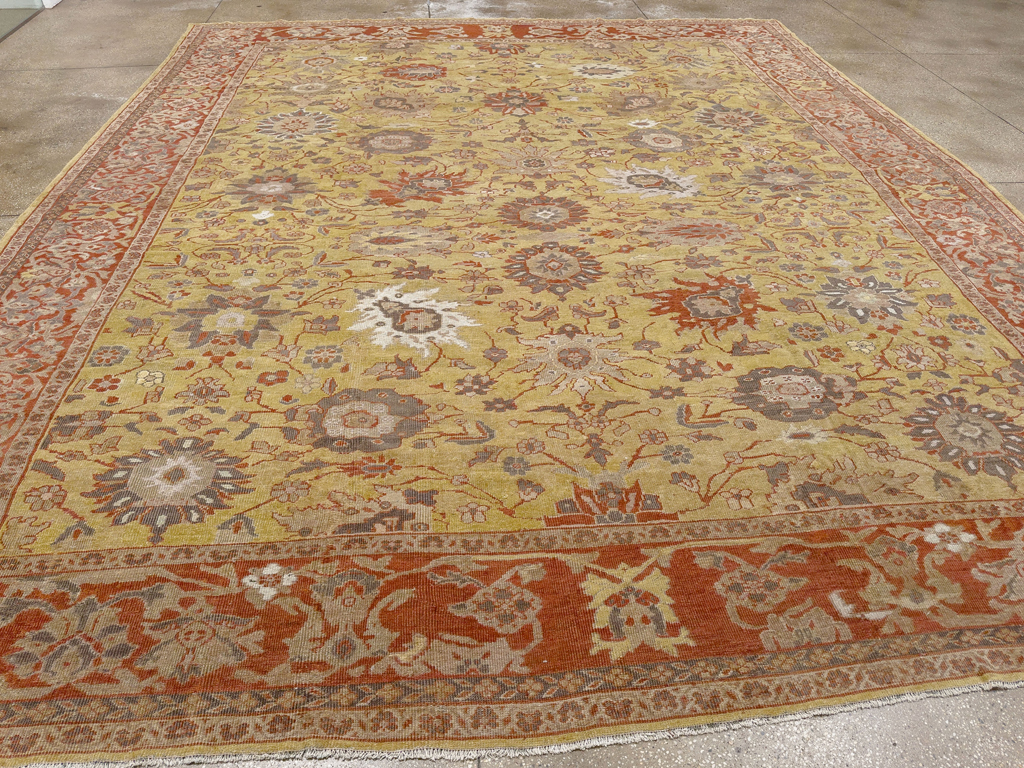 Antique Persian Mahal Large Carpet, No.25131 - Staging