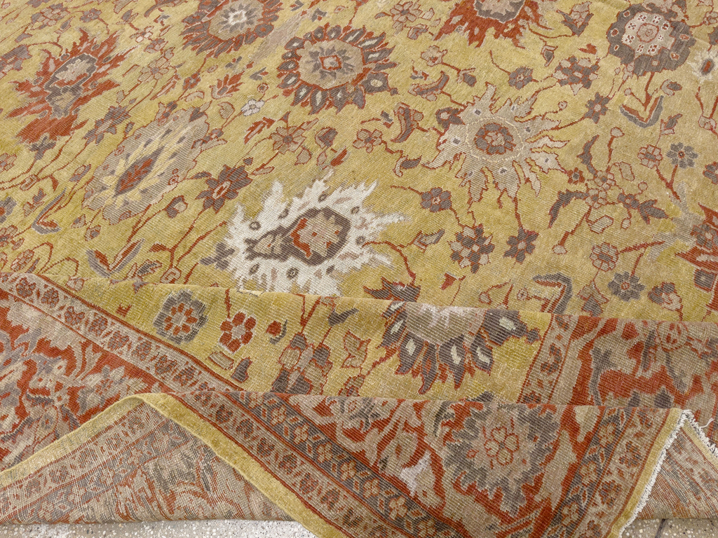 Antique Persian Mahal Large Carpet, No.25131 - Staging