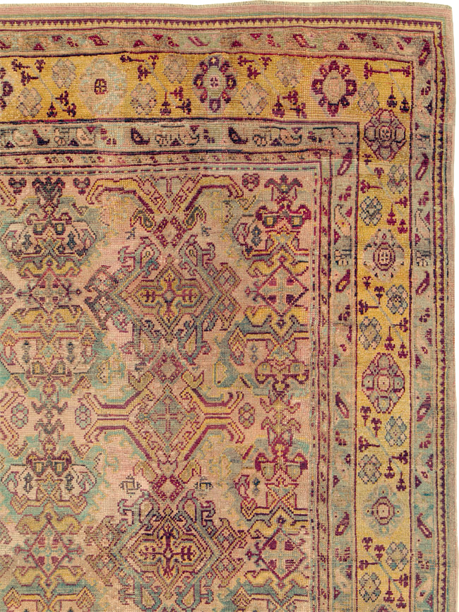 Antique Persian Oushak Carpet, No.25134 - Staging
