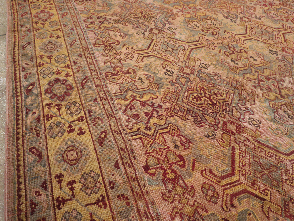 Antique Persian Oushak Carpet, No.25134 - Staging