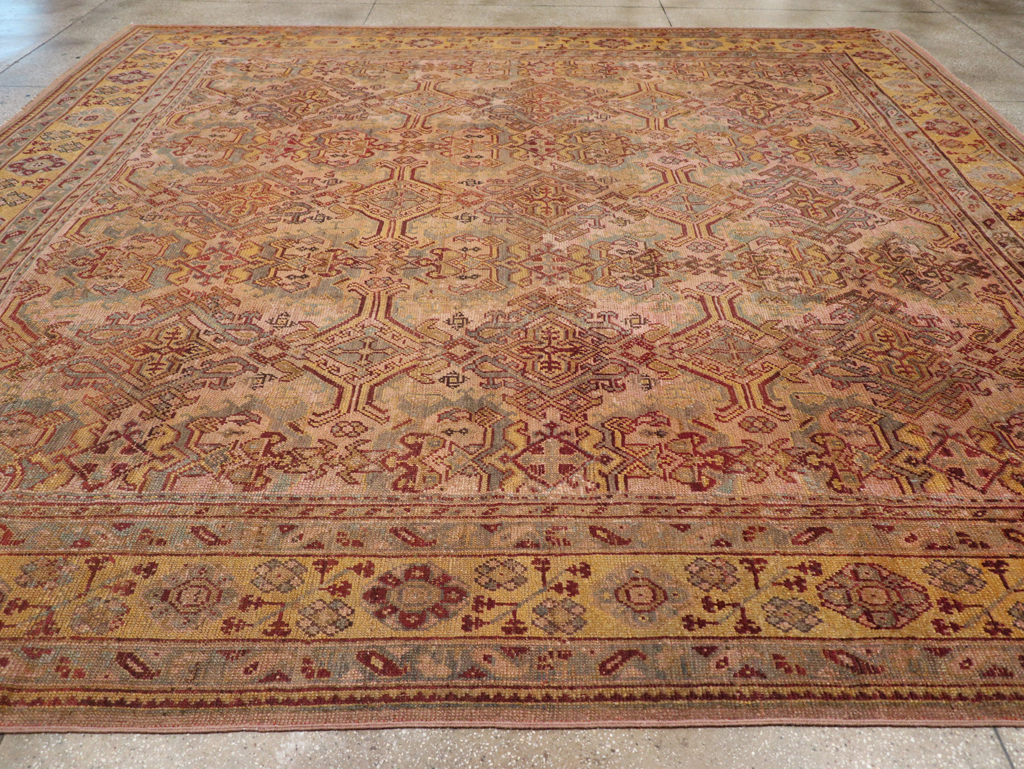 Antique Persian Oushak Carpet, No.25134 - Staging