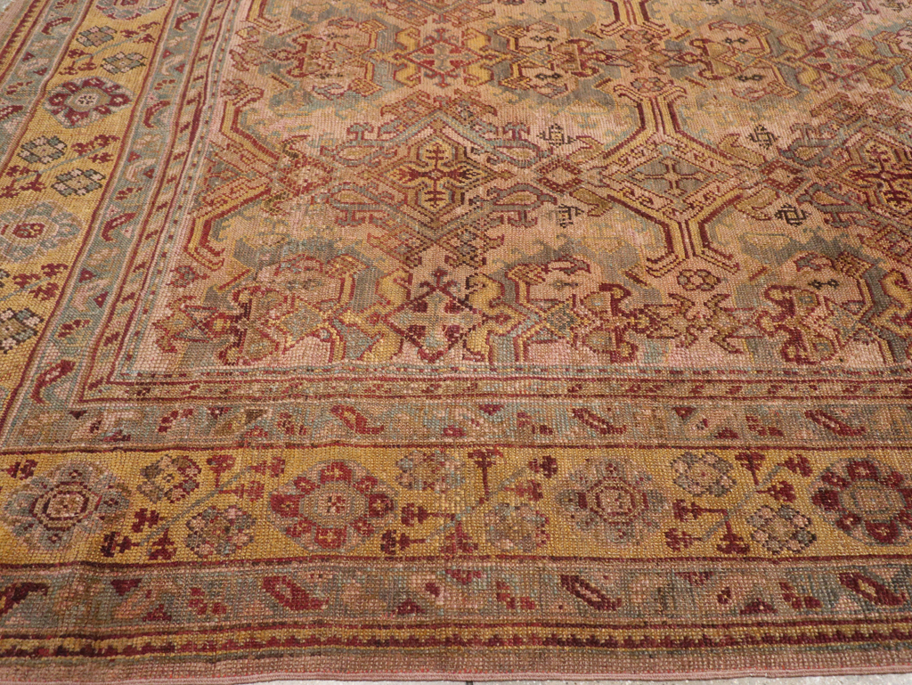 Antique Persian Oushak Carpet, No.25134 - Staging
