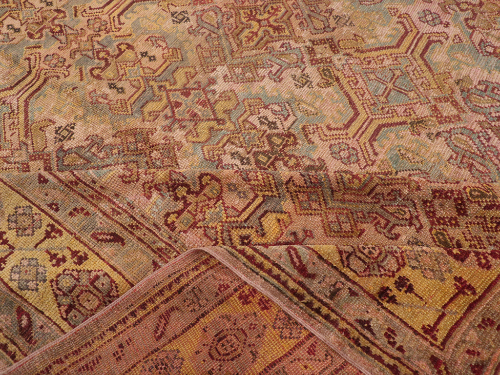 Antique Persian Oushak Carpet, No.25134 - Staging
