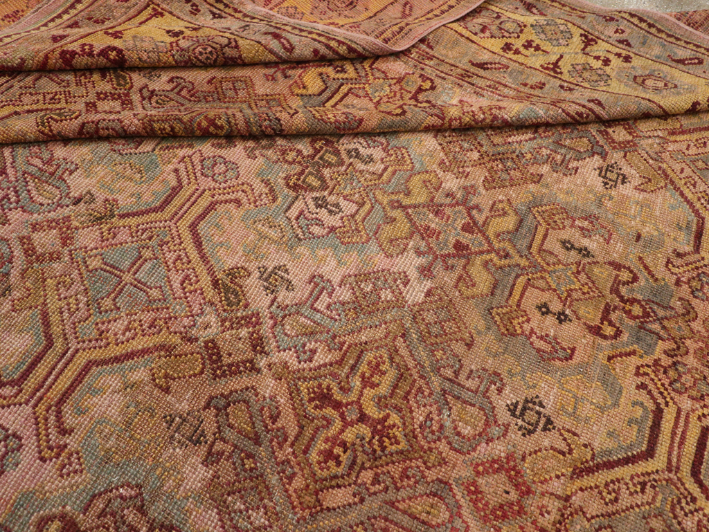 Antique Persian Oushak Carpet, No.25134 - Staging