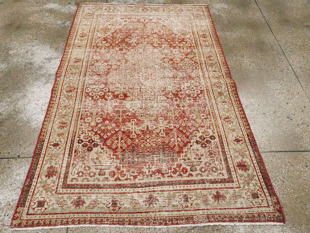 Antique Persian Joshegan Distressed Rug, No.25136 - Staging