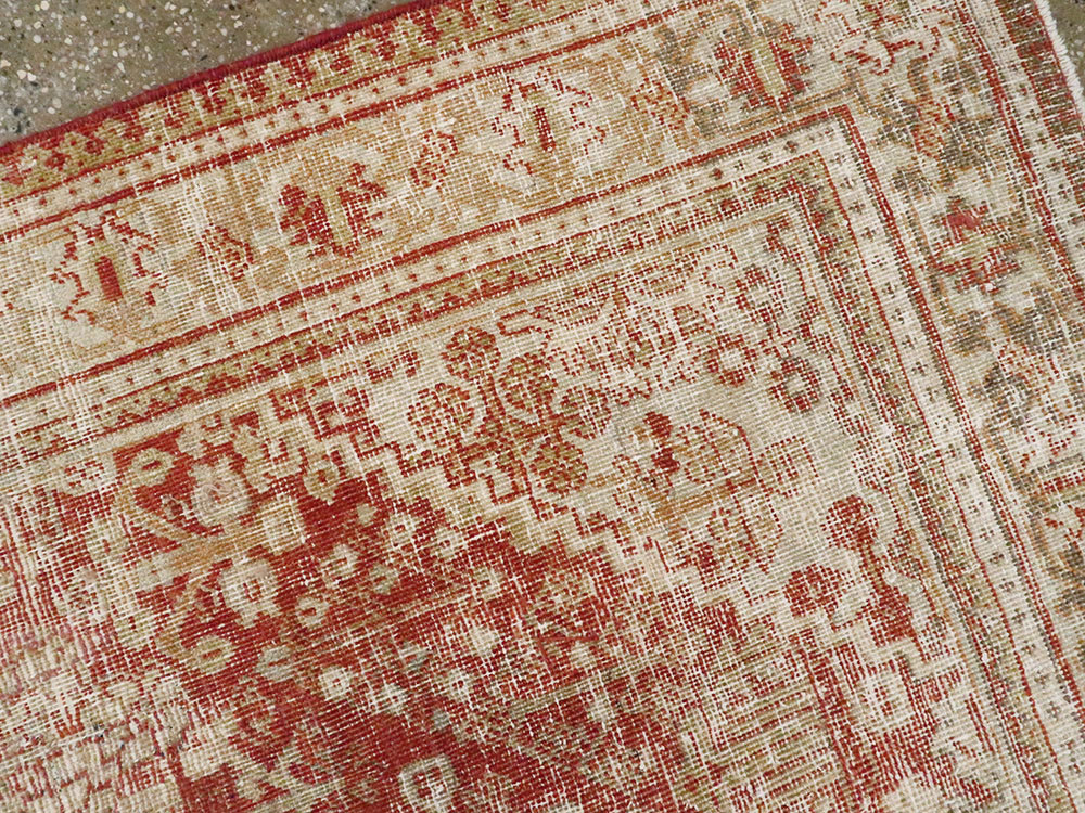Antique Persian Joshegan Distressed Rug, No.25136 - Staging