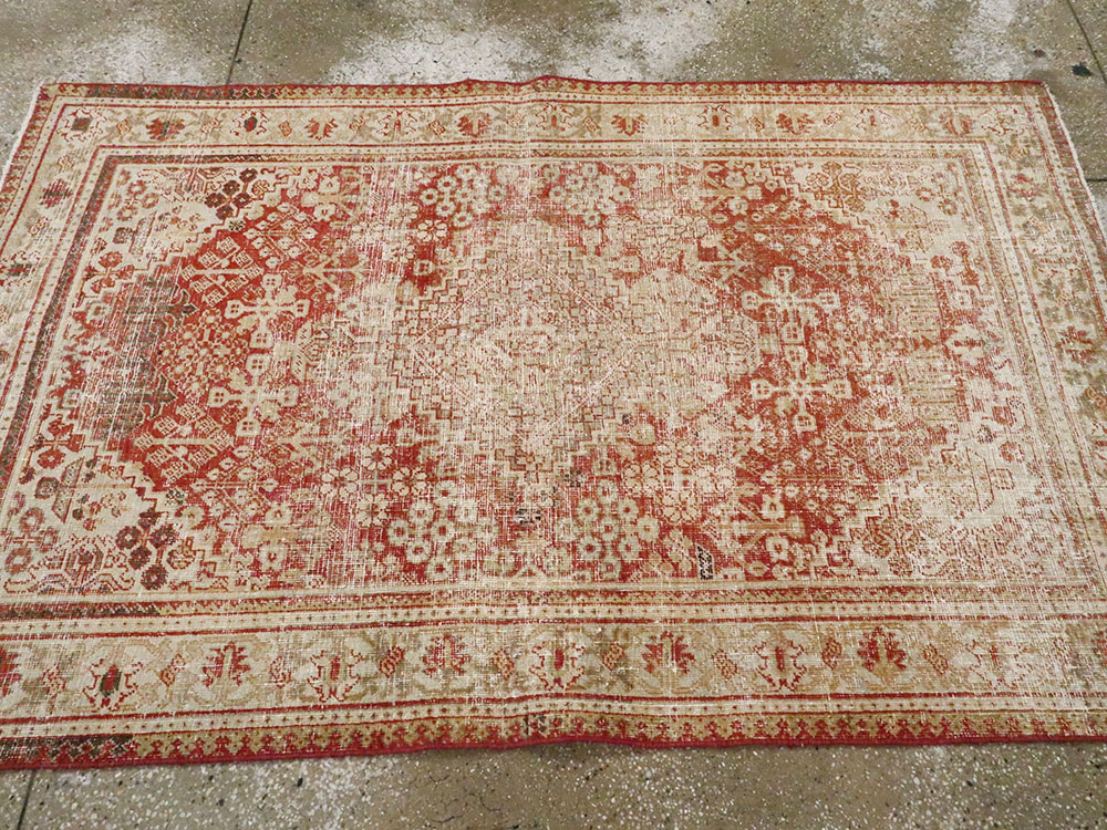 Antique Persian Joshegan Distressed Rug, No.25136 - Staging