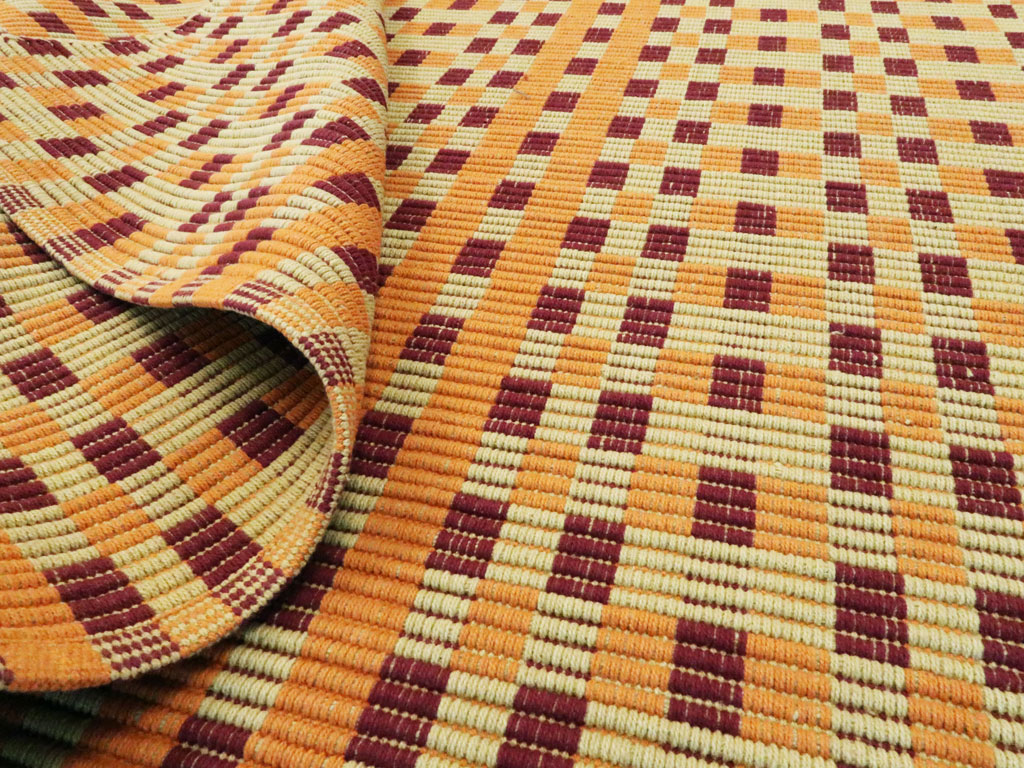 Vintage European Flatweave Kilim, No.25138 - Staging