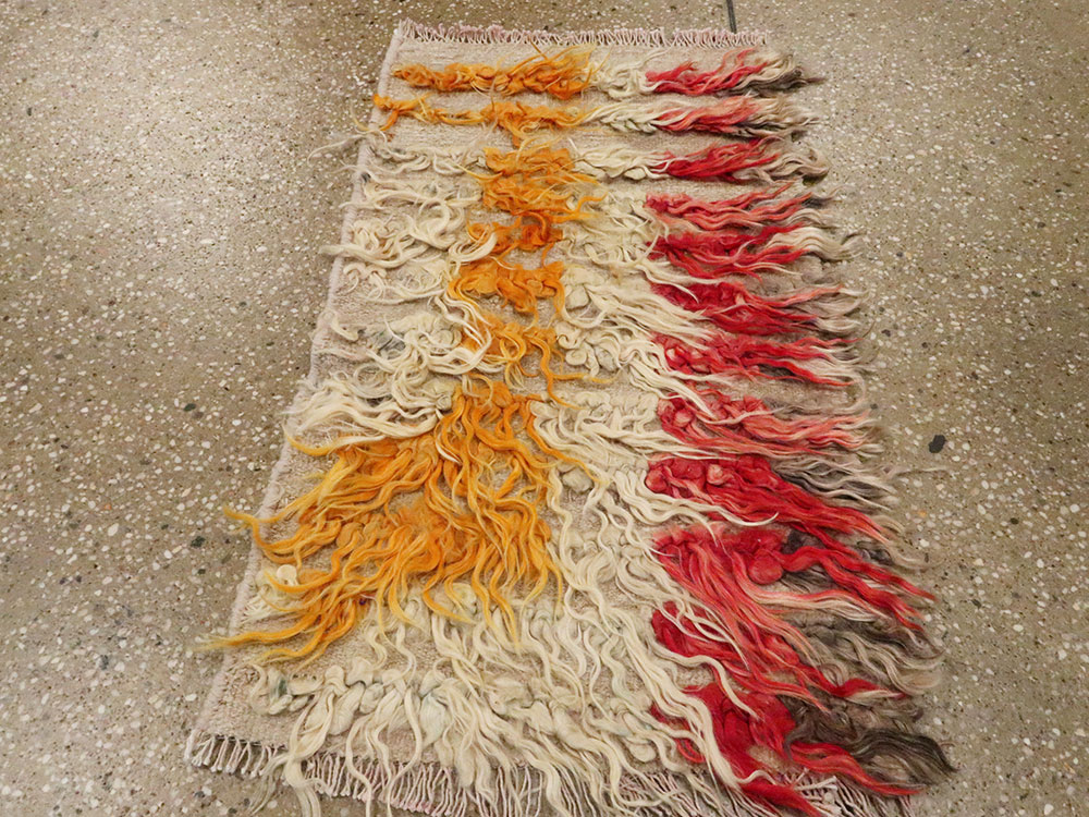 Vintage Turkish Tulu Throw Rug, No.25150 - Staging