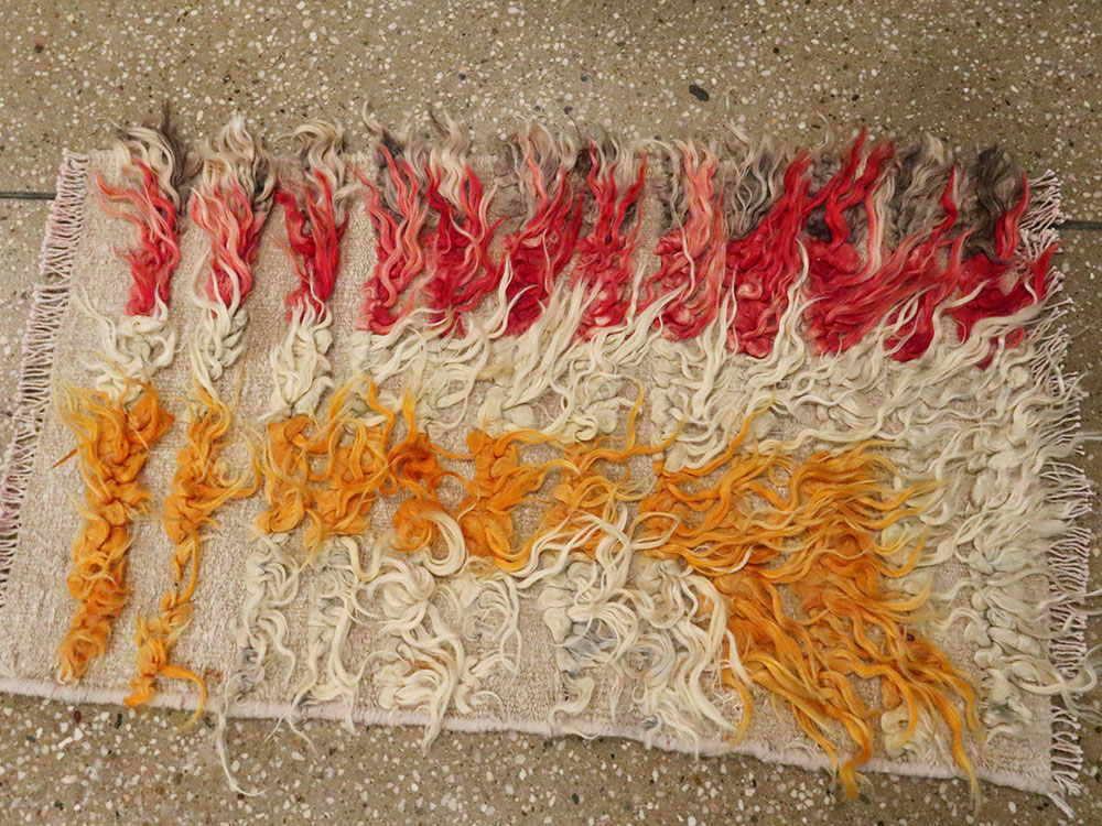 Vintage Turkish Tulu Throw Rug, No.25150 - Staging