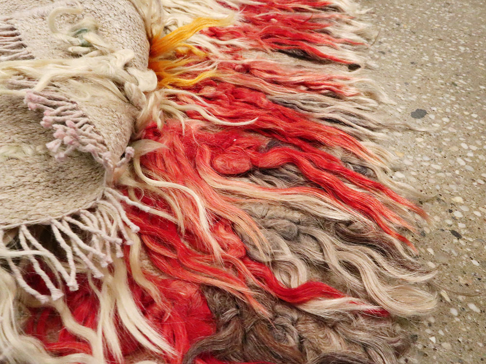 Vintage Turkish Tulu Throw Rug, No.25150 - Staging