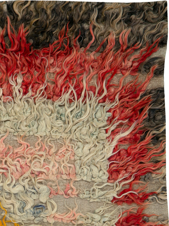 Vintage Turkish Tulu Square Rug, No.25151 - Staging