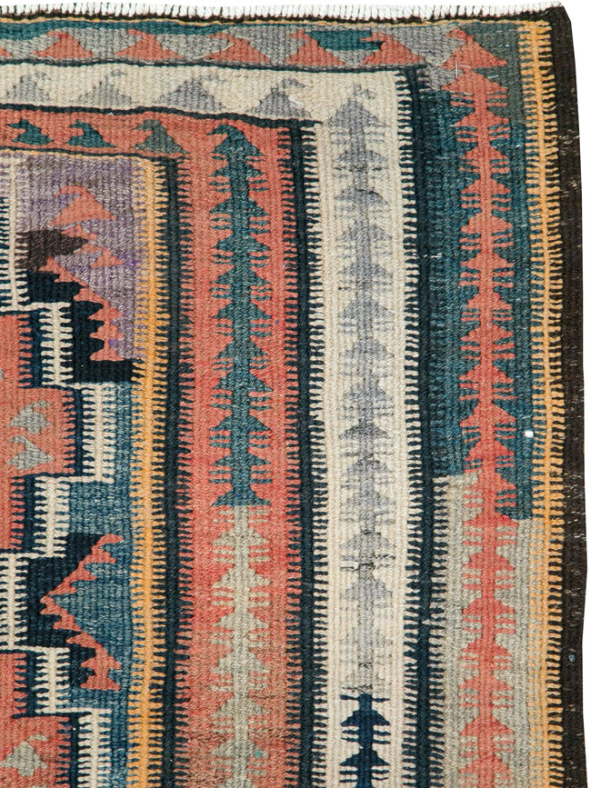 Vintage Persian Flatweave Kilim, No.25152 - Staging