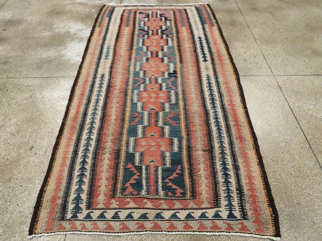 Vintage Persian Flatweave Kilim, No.25152 - Staging