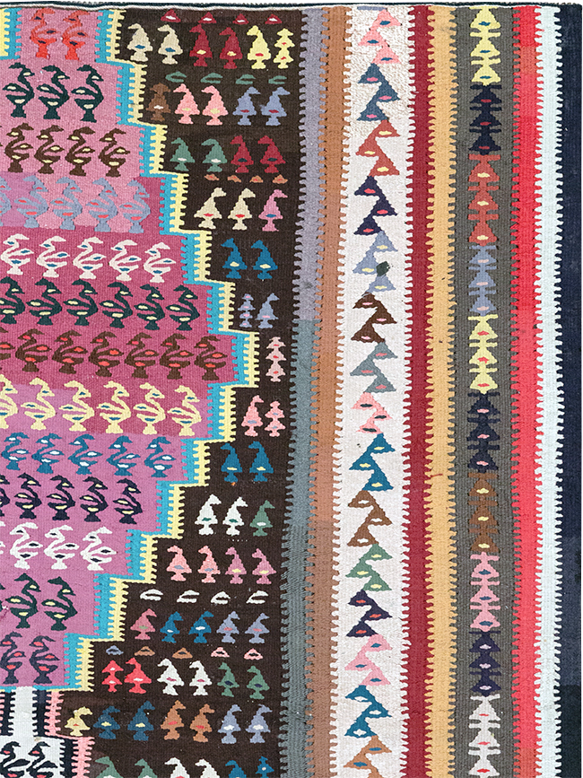 Vintage Persian Flatweave Kilim Gallery Rug, No.25155 - Staging