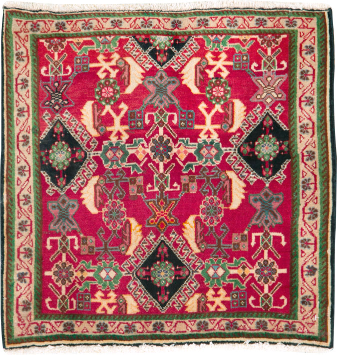 Vintage Persian Shiraz Square Rug (Pair: 1 of 2), No.25168 - Staging