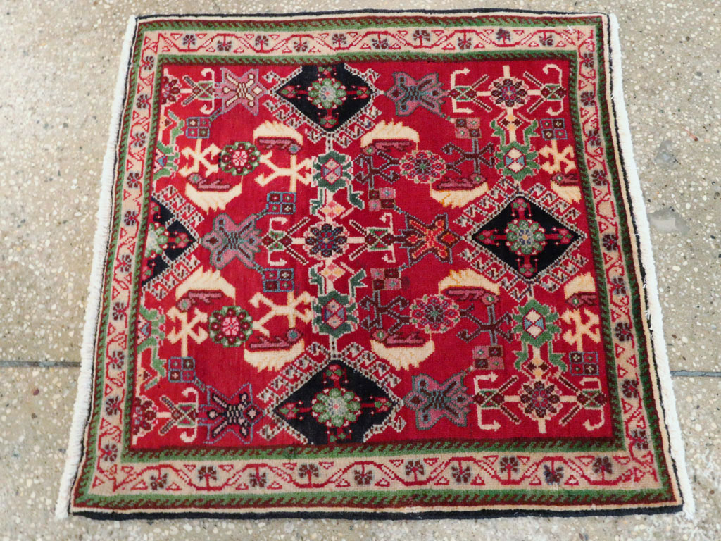 Vintage Persian Shiraz Square Rug (Pair: 1 of 2), No.25168 - Staging