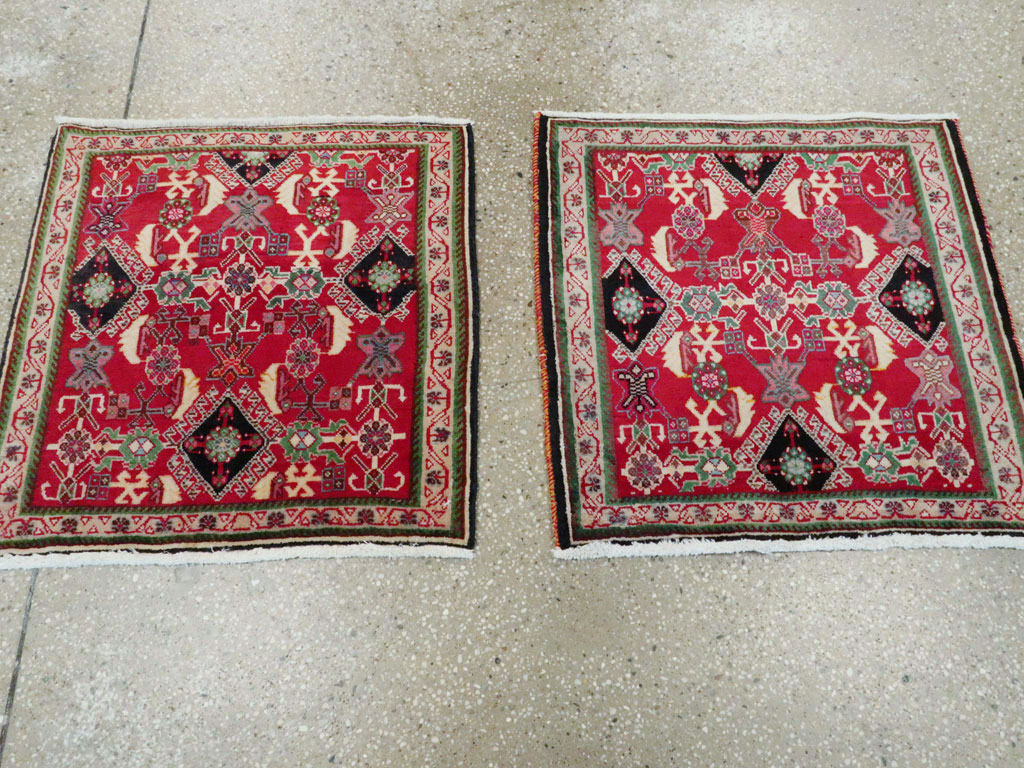 Vintage Persian Shiraz Square Rug (Pair: 1 of 2), No.25168 - Staging