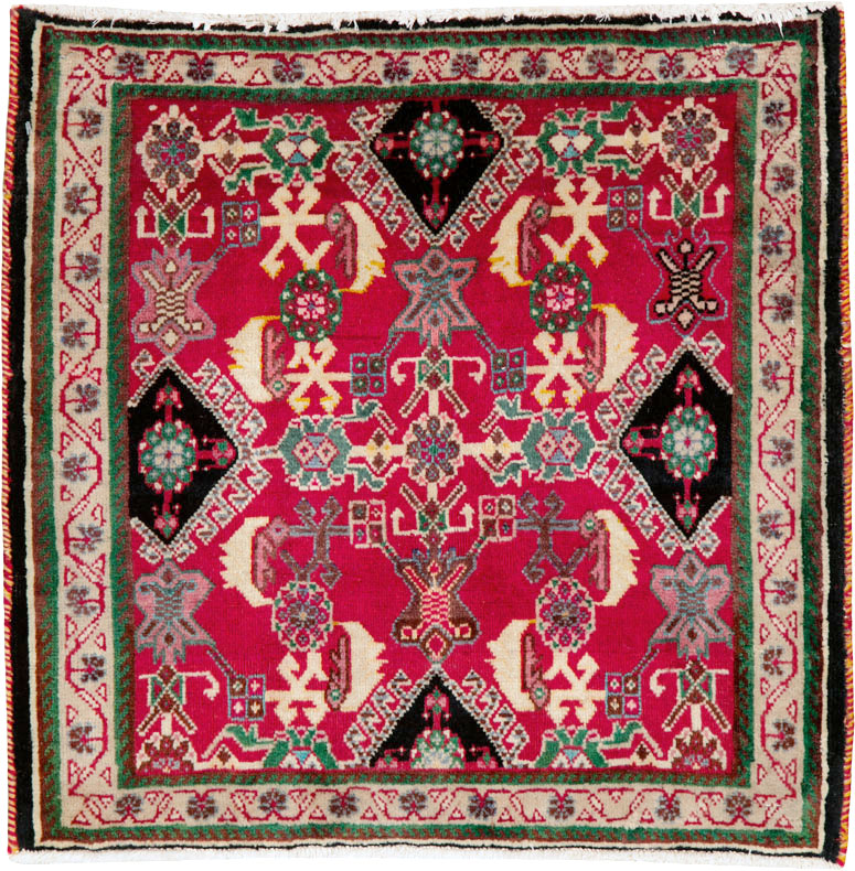 Vintage Persian Shiraz Square Rug (Pair: 2 of 2), No.25169 - Staging