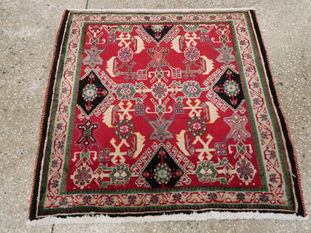 Vintage Persian Shiraz Square Rug (Pair: 2 of 2), No.25169 - Staging