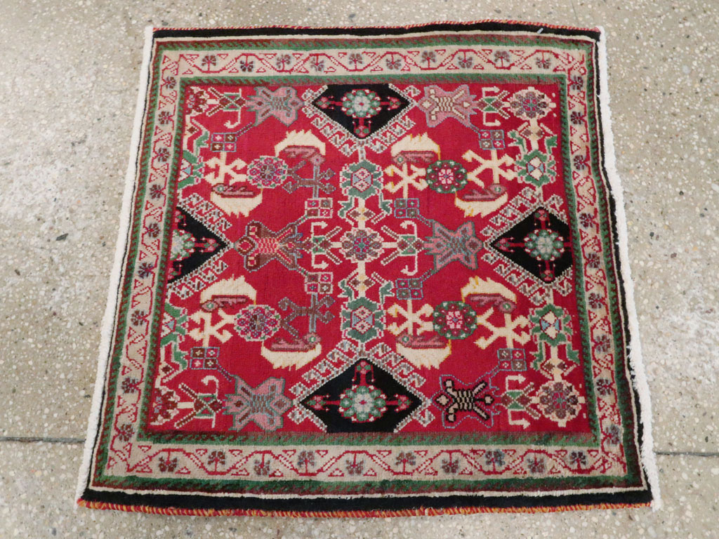 Vintage Persian Shiraz Square Rug (Pair: 2 of 2), No.25169 - Staging