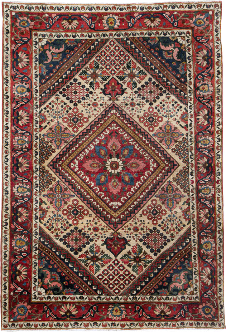 Vintage Persian Joshegan Rug (Pair: 2 of 2), No.25186 - Staging