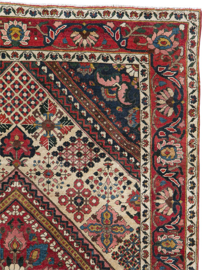 Vintage Persian Joshegan Rug (Pair: 2 of 2), No.25186 - Staging