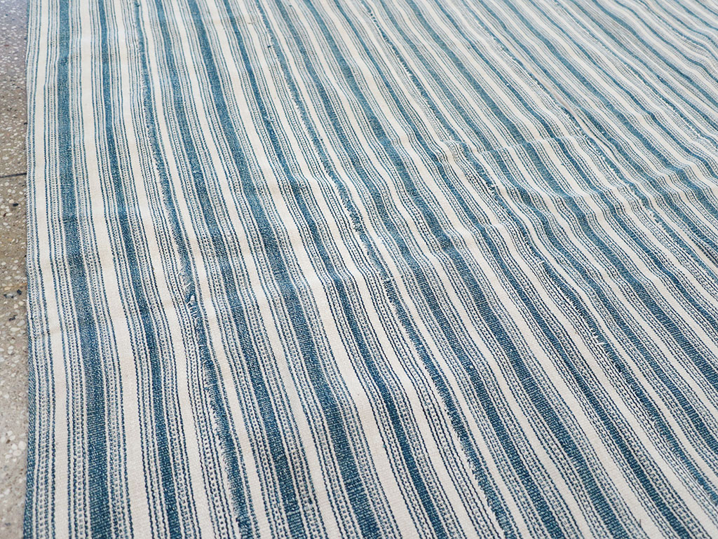 Vintage Persian Flatweave Kilim Square Accent Rug, No.25190 - Staging