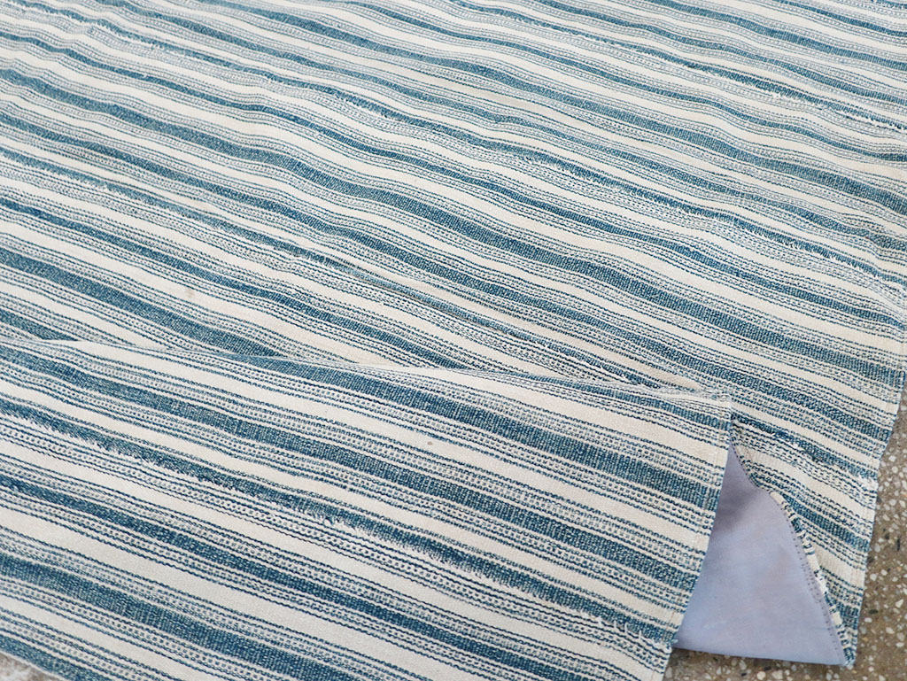 Vintage Persian Flatweave Kilim Square Accent Rug, No.25190 - Staging