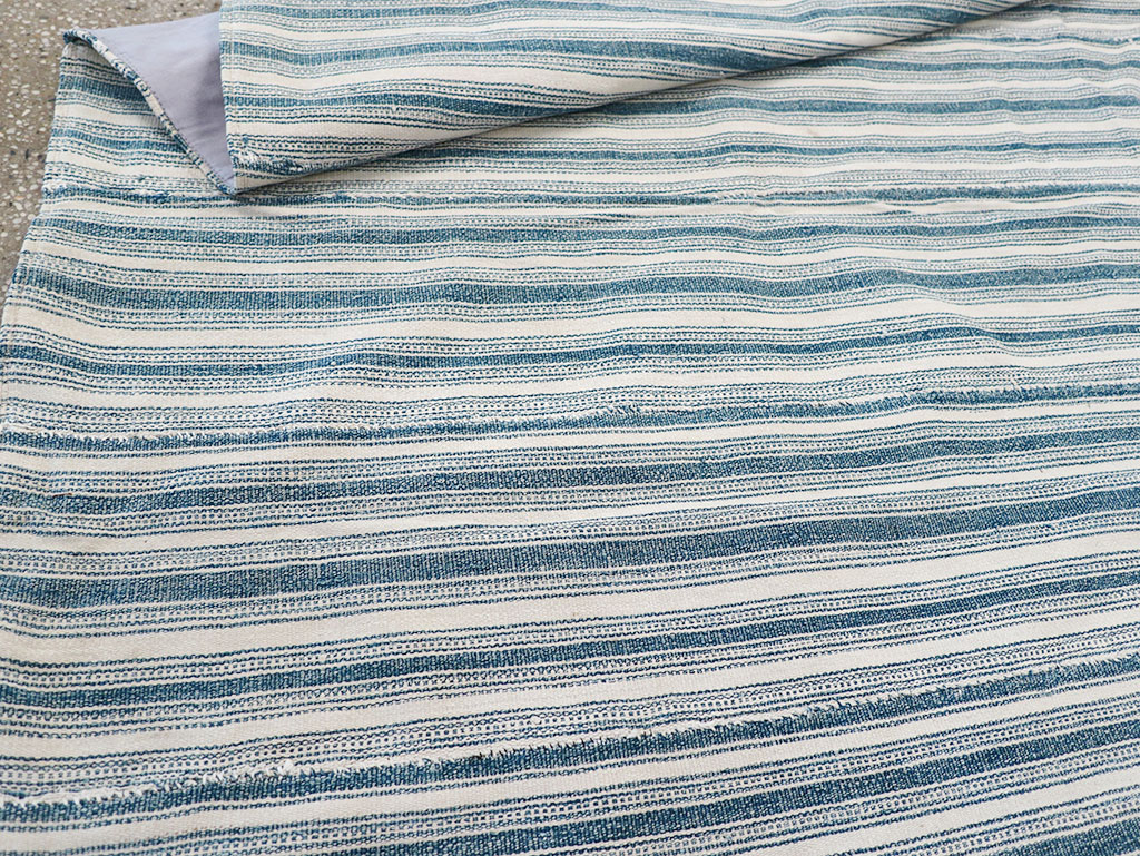 Vintage Persian Flatweave Kilim Square Accent Rug, No.25190 - Staging