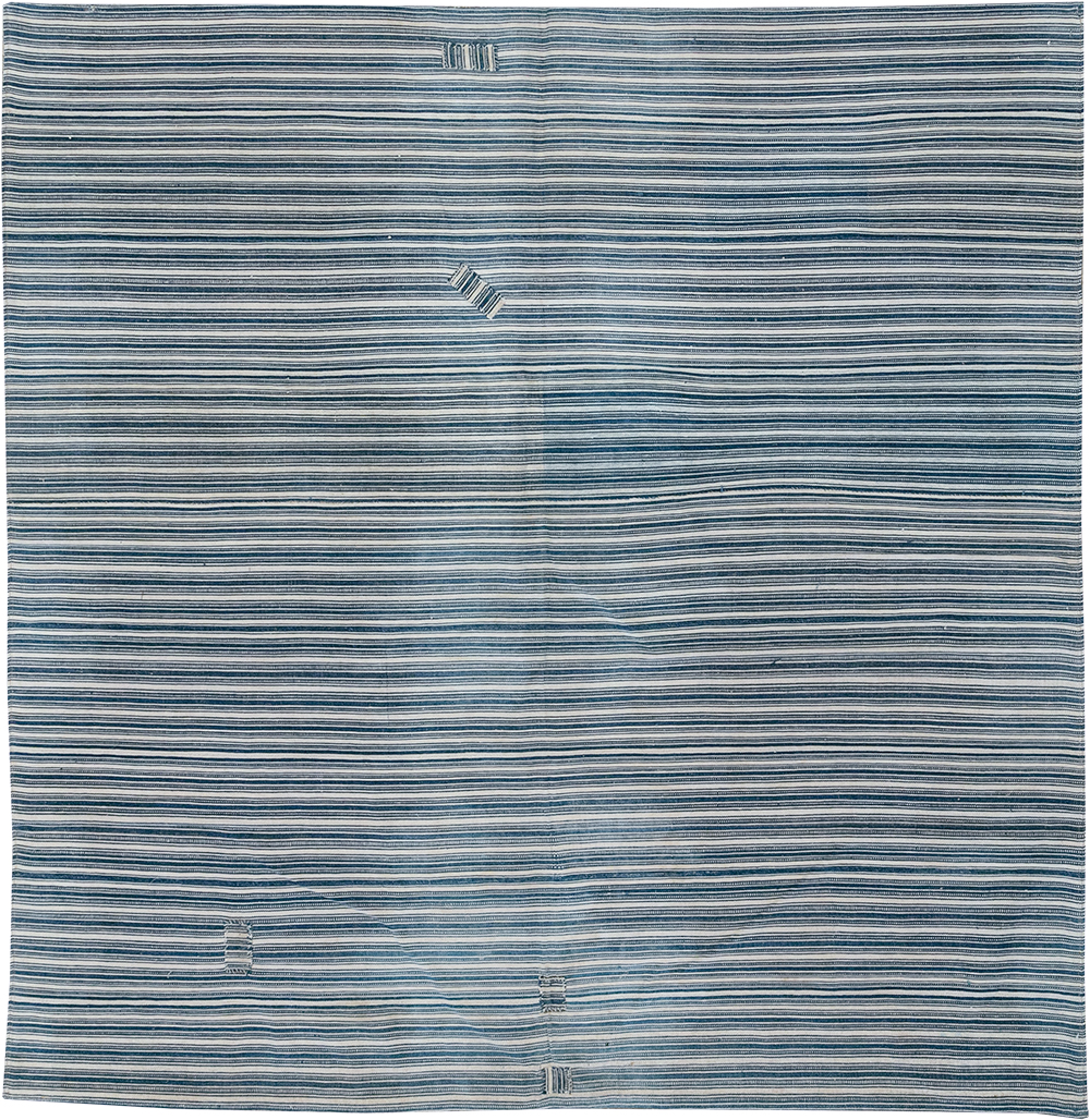 Vintage Persian Flatweave Kilim Square Accent Rug, No.25191 - Staging