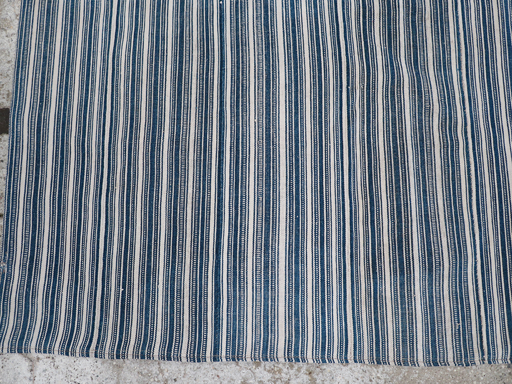 Vintage Persian Flatweave Kilim Square Accent Rug, No.25191 - Staging