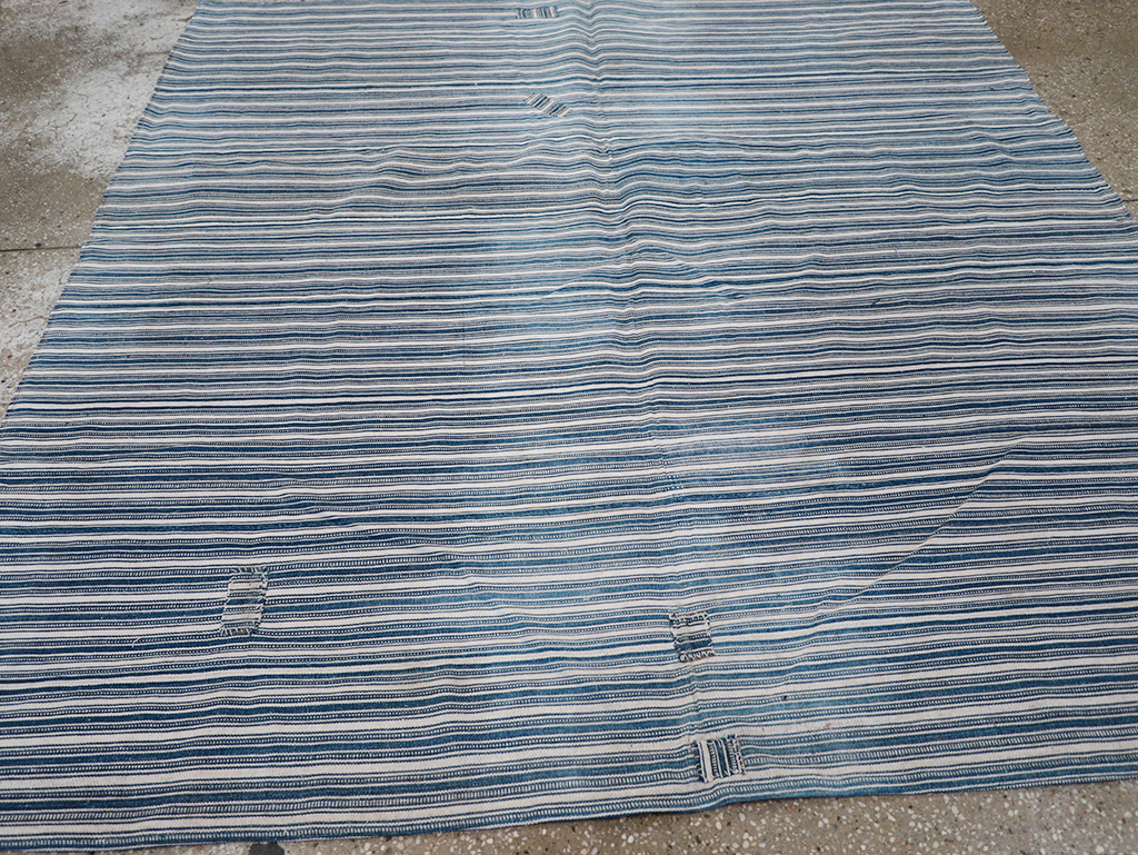 Vintage Persian Flatweave Kilim Square Accent Rug, No.25191 - Staging