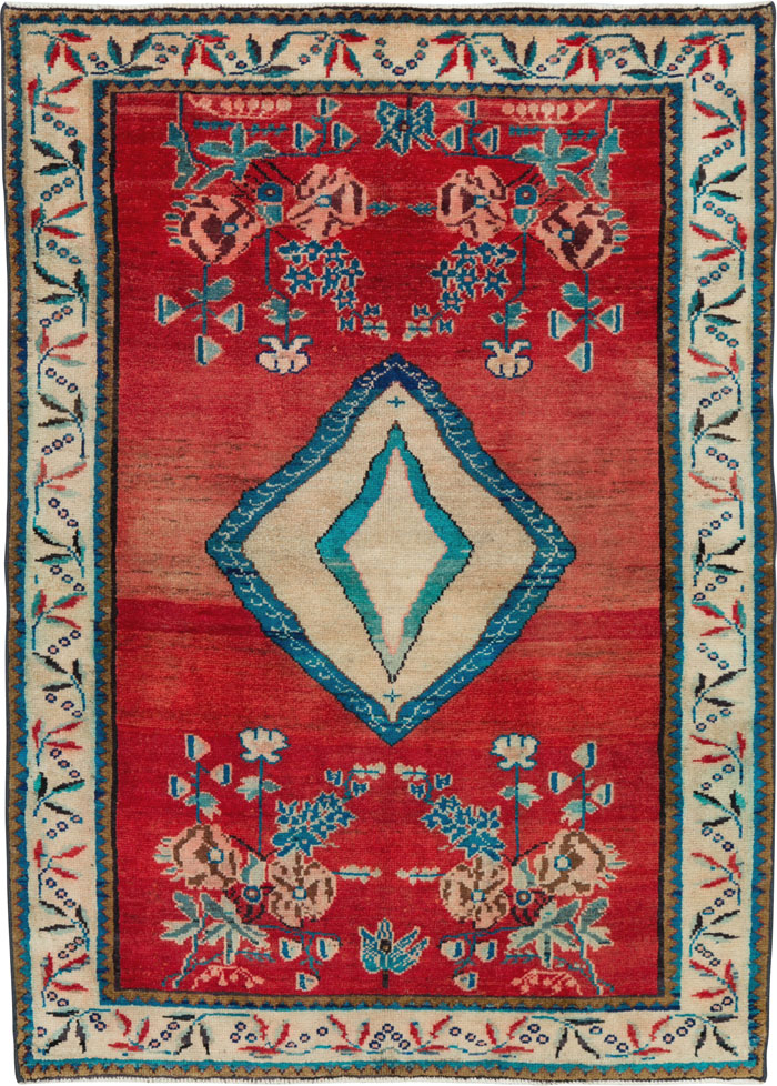 Vintage Persian Mahal Rug, No.25193 - Staging