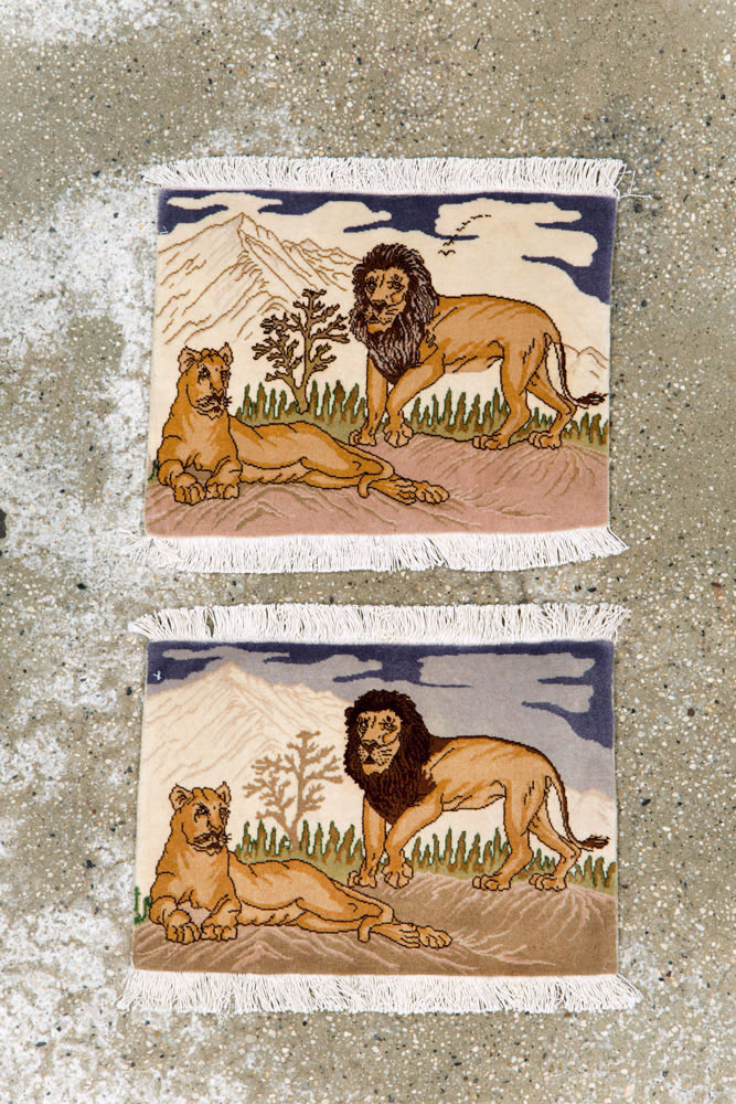 Vintage Persian Tabriz Pictorial Rug (Pair: 2 of 2), No.25197 - Staging